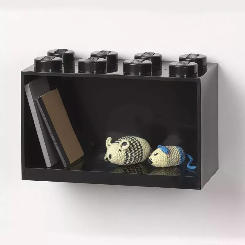 Hylly Room Copenhagen LEGO Brick 8 Shelf musta, modulaarinen näyttöhylly