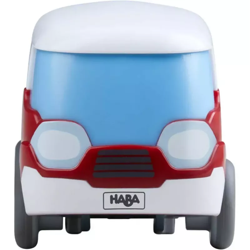 HABA Kullerbu Momentum Motor Mini Bus sininen harmaa punainen valkoinen