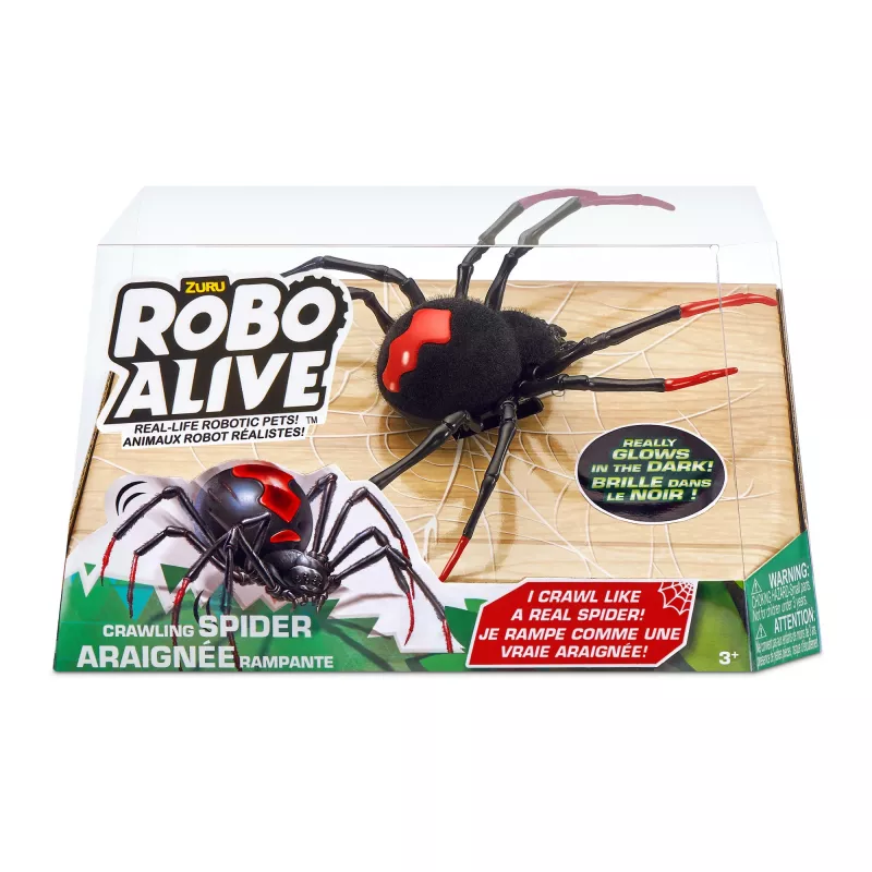 Robo Alive ryömivä hämähäkki pimeässä hehkuva robottilelu ZURU