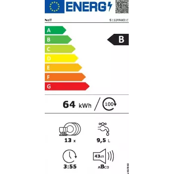 Neff S155YAX01E astianpesukone täysintegroitava 13 astiastoa
