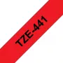 Tarratulostinauha Brother TZe441 18mm musta punaisella
