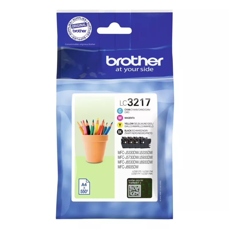 Brother LC3217VAL mustepatruuna 4 kpl alkuperäinen musta, syaani, magenta, keltainen