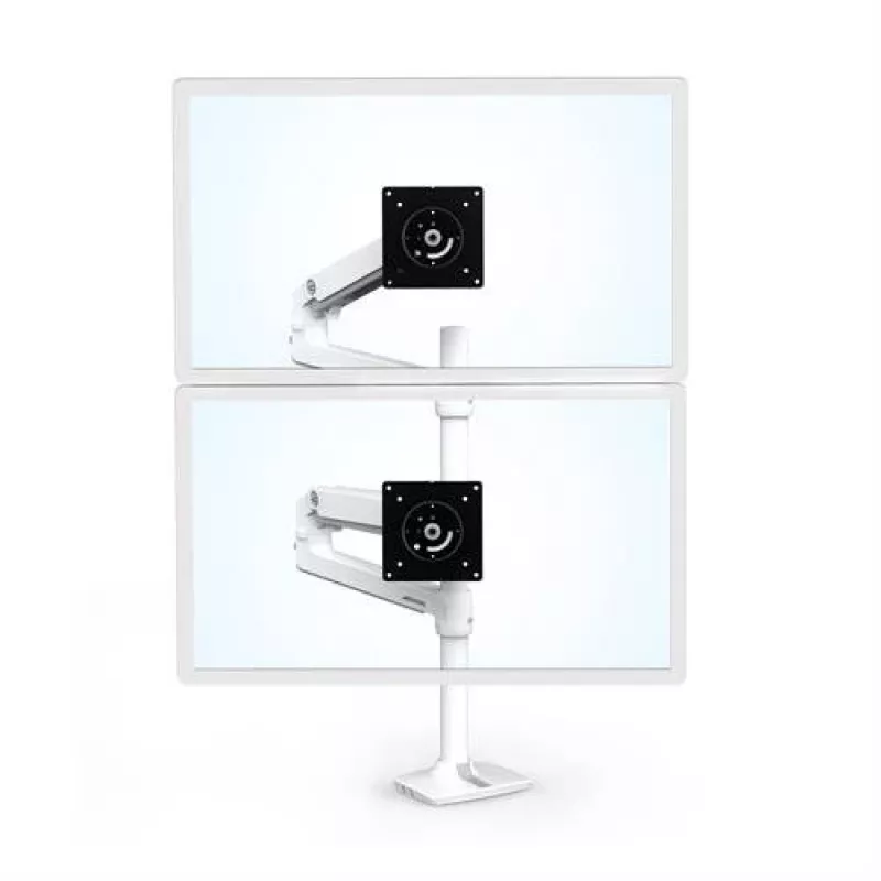 ERGOTRON LX Dual Stacking Arm, korkea varsi (valkoinen)