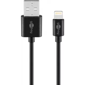 Goobay Lightning USB lataus- ja synkronointikaapeli 1 m Lightning USB A CE MFi