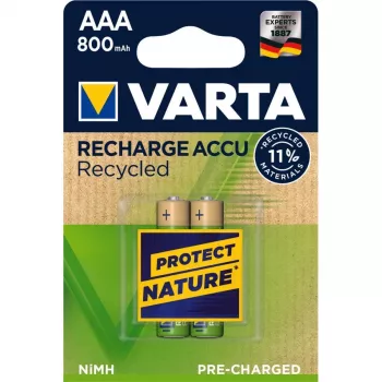 VARTA Recharge -paristo Recycled 800 mAh AAA NiMH 2 kpl:n pakkaus