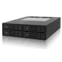 ICY DOCK ToughArmor MB994SP-4SB-1 4-paikkainen 2,5" SATA-backplane sisäiseen 5,25" paikkaan, ilman kelkkoja, alumiini, 40 mm tuuletin, SATA 6 Gbit/s, musta