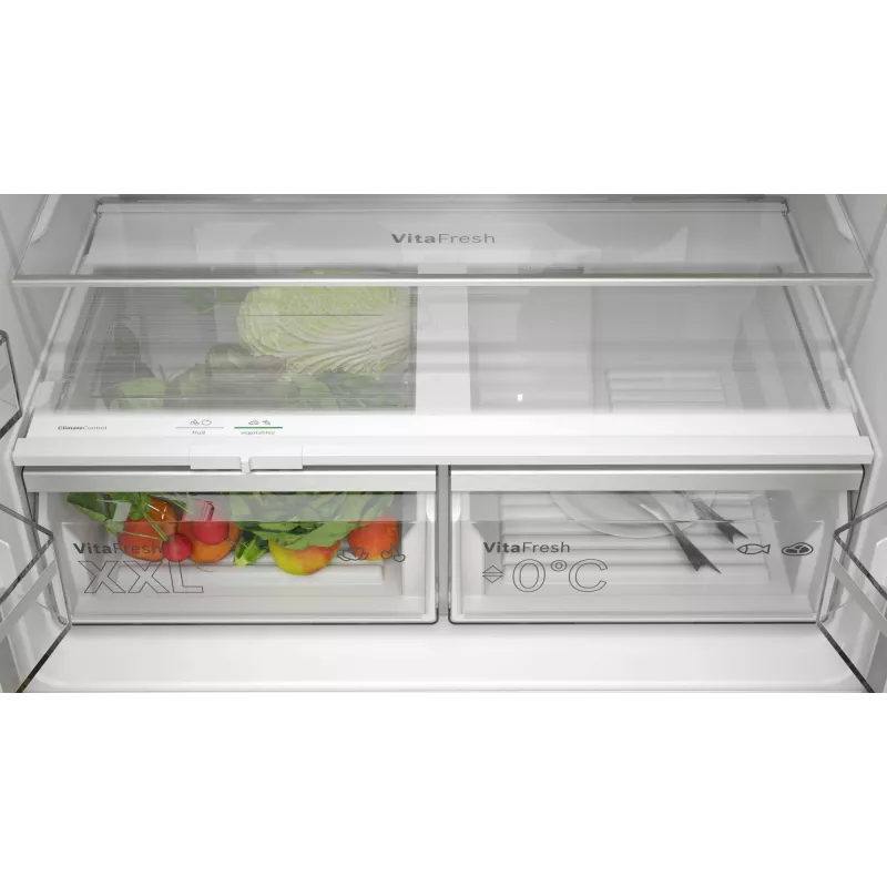 Bosch Serie 4 KFN96APEA jääkaappipakastin Side-by-Side, French Door, vapaasti seisova, 605 l (405 l + 200 l), Home Connect, energialuokka E, ruostumaton teräs