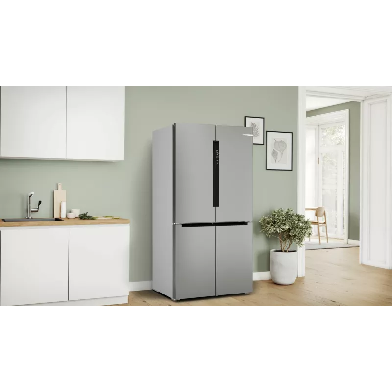Bosch Serie 4 KFN96APEA jääkaappipakastin Side-by-Side, French Door, vapaasti seisova, 605 l (405 l + 200 l), Home Connect, energialuokka E, ruostumaton teräs