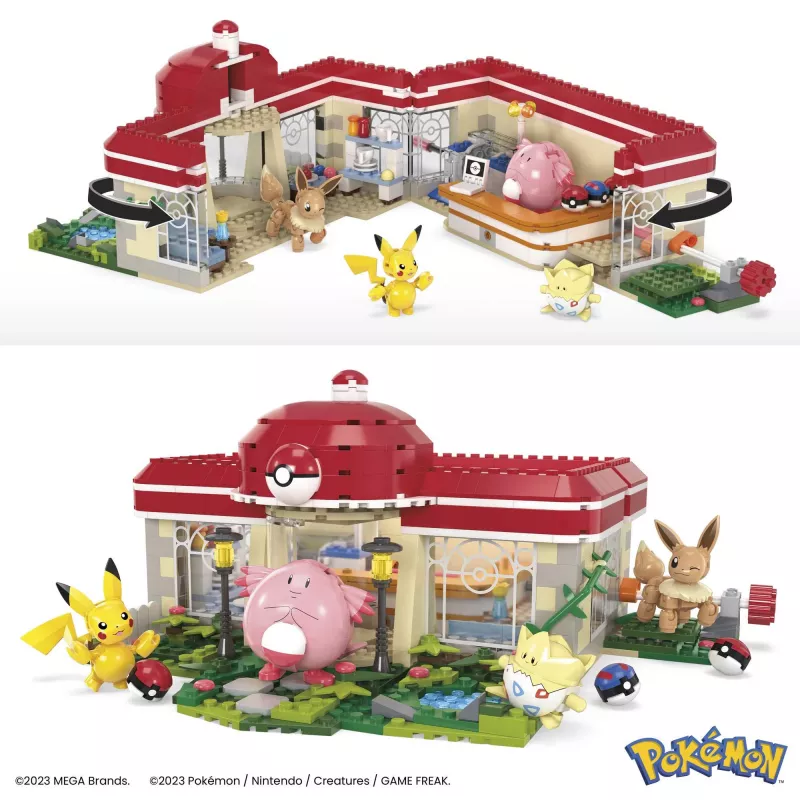 MEGA Pokémon rakennussarja, metsäkeskus (648 osaa) ja 4 toimintahahmoa