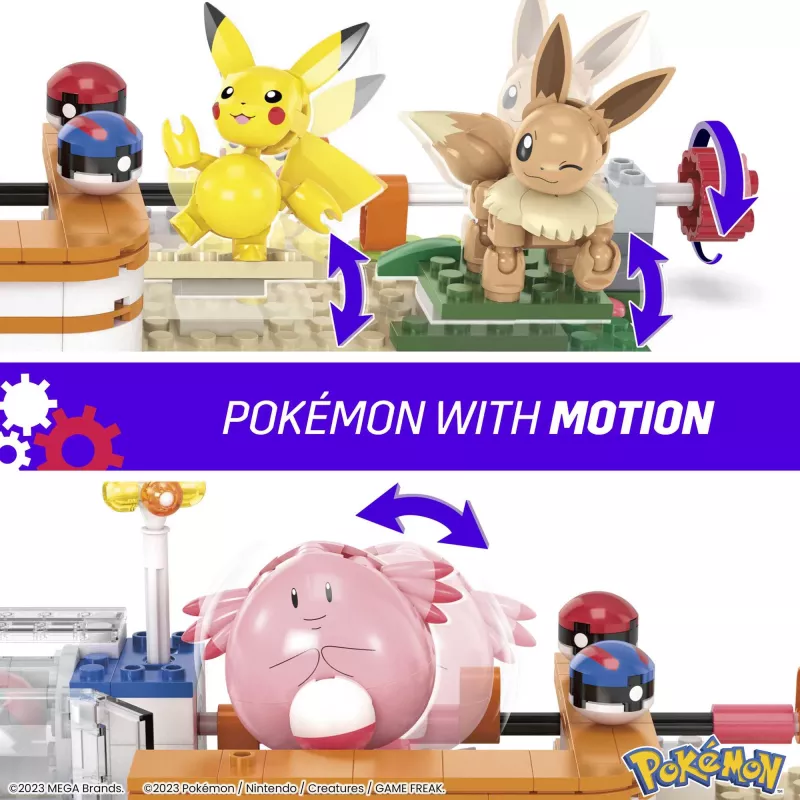 MEGA Pokémon rakennussarja, metsäkeskus (648 osaa) ja 4 toimintahahmoa