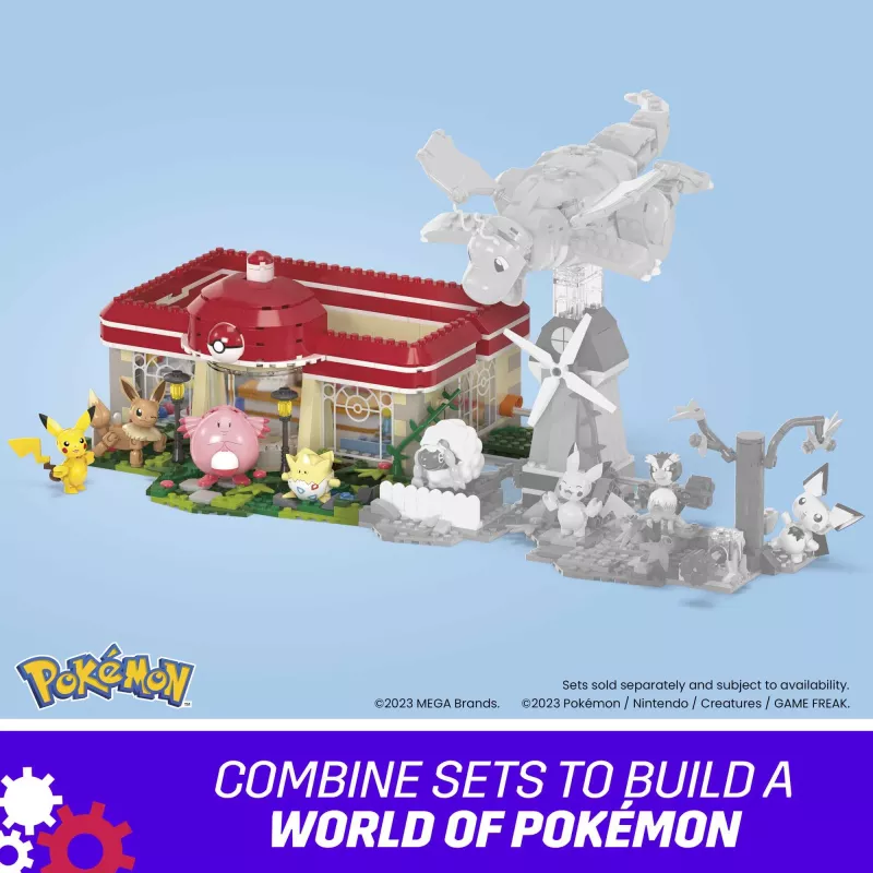MEGA Pokémon rakennussarja, metsäkeskus (648 osaa) ja 4 toimintahahmoa