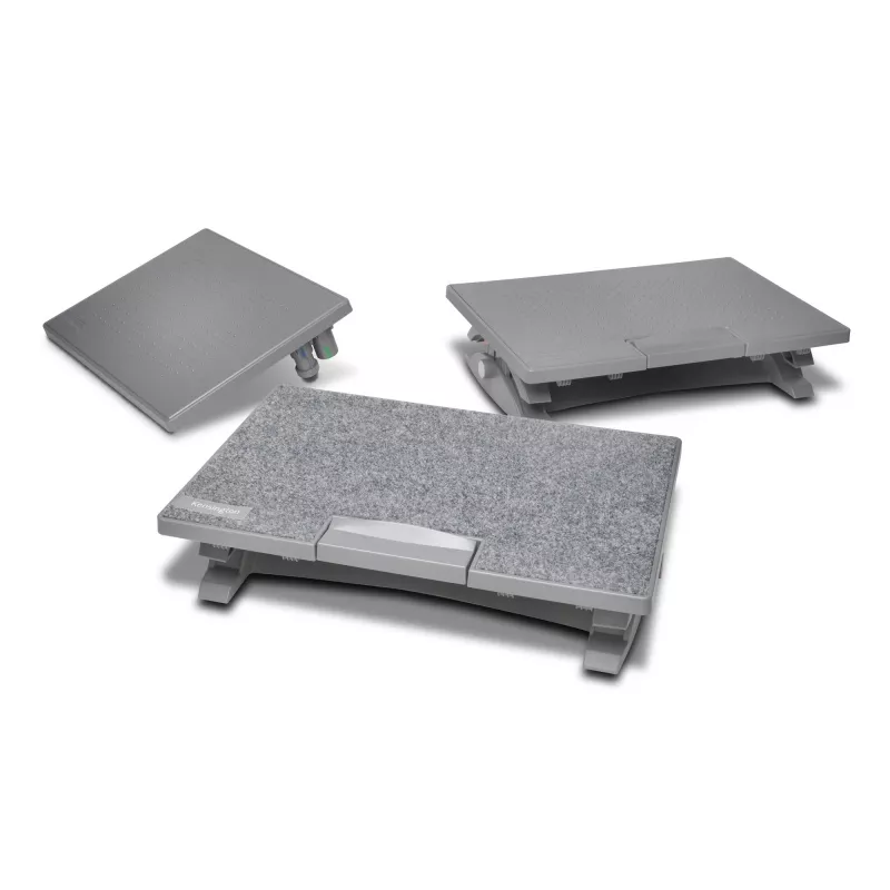 Kensington SmartFit SoleMate Pro Elite K50345EU ergonominen jalkatuki, säädettävä korkeus 9–12 cm, kallistus 0–18°, harmaa