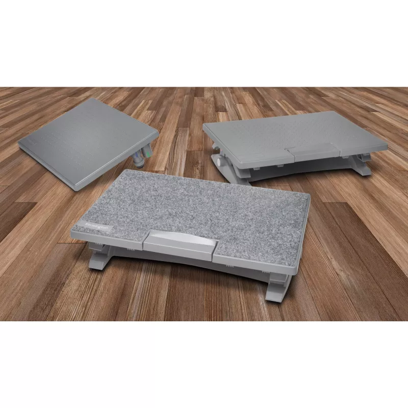 Kensington SmartFit SoleMate Pro Elite K50345EU ergonominen jalkatuki, säädettävä korkeus 9–12 cm, kallistus 0–18°, harmaa
