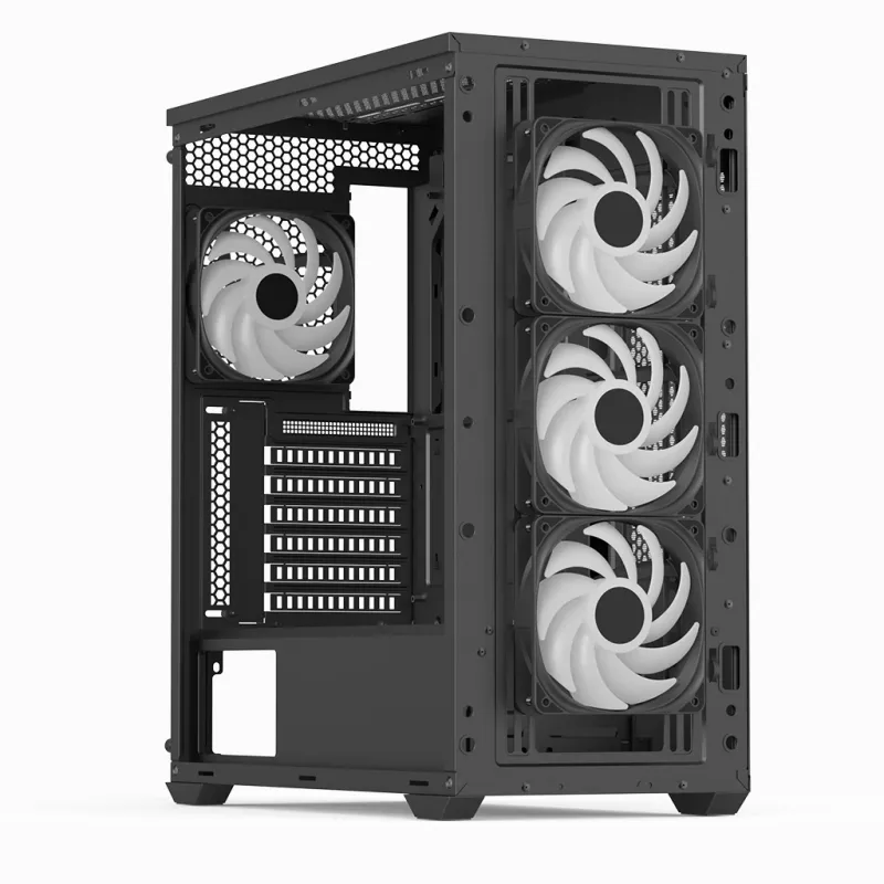 Aerocool D501A Midi Tower musta