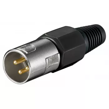 Goobay mikrofoniliitin 3-napainen XLR uros musta metallinen