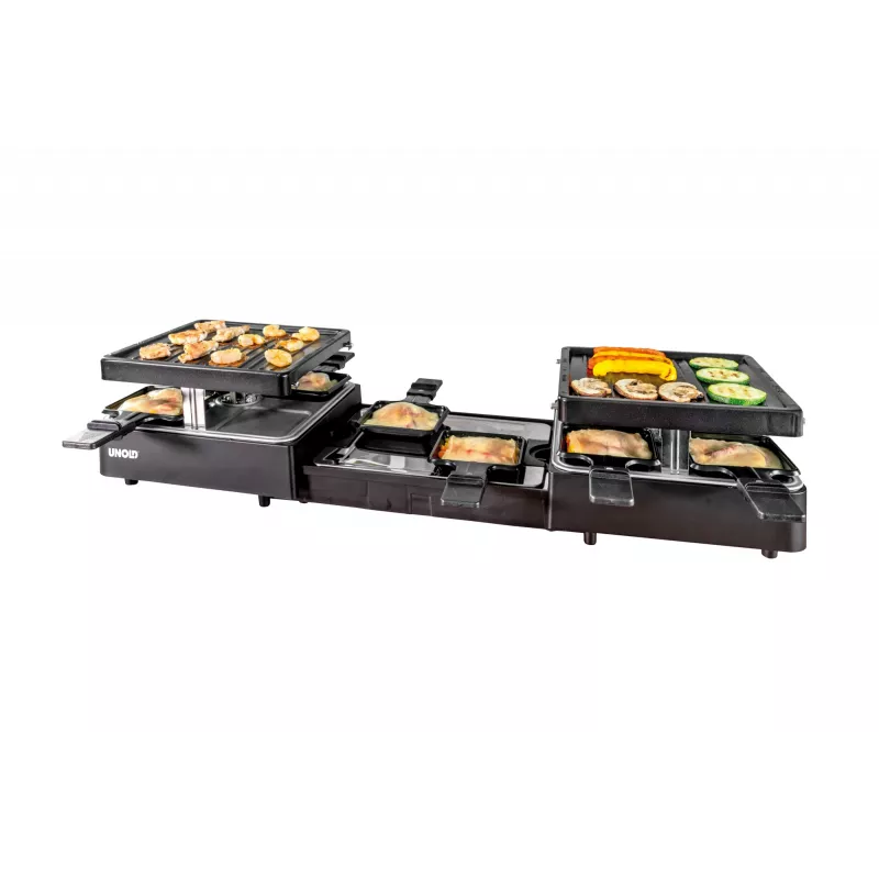 Unold 48755 raclette-grilli 8 henkilölle 1300 W musta
