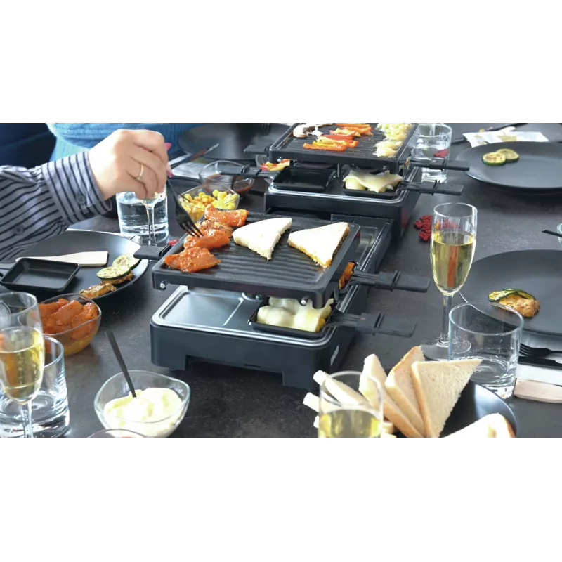 Unold 48755 raclette-grilli 8 henkilölle 1300 W musta