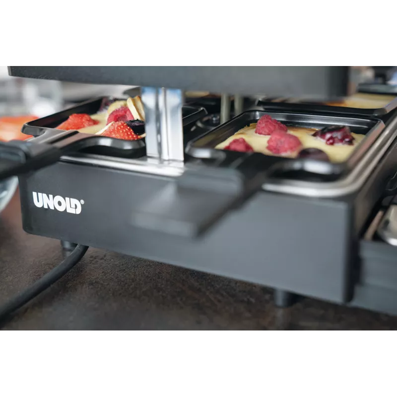 Unold 48755 raclette-grilli 8 henkilölle 1300 W musta