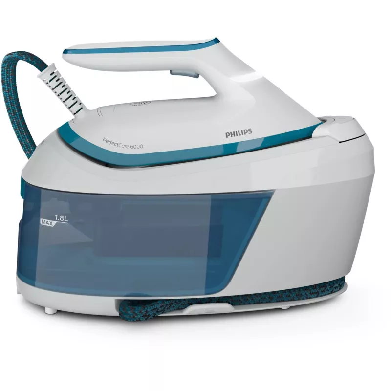 Philips PSG6022/20 höyrysilitysasema 2400 W 1,8 L SteamGlide Plus -silityspohja sininen, valkoinen