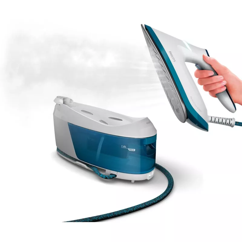 Philips PSG6022/20 höyrysilitysasema 2400 W 1,8 L SteamGlide Plus -silityspohja sininen, valkoinen