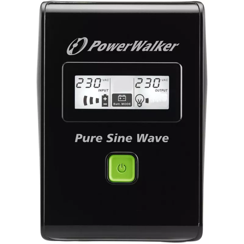 POWERWALKER - BLUEWALKER UPS Vi 800 Sw 800 VA / 480 W LCD-näyttö 2 x Schuko-lähtö AVR musta