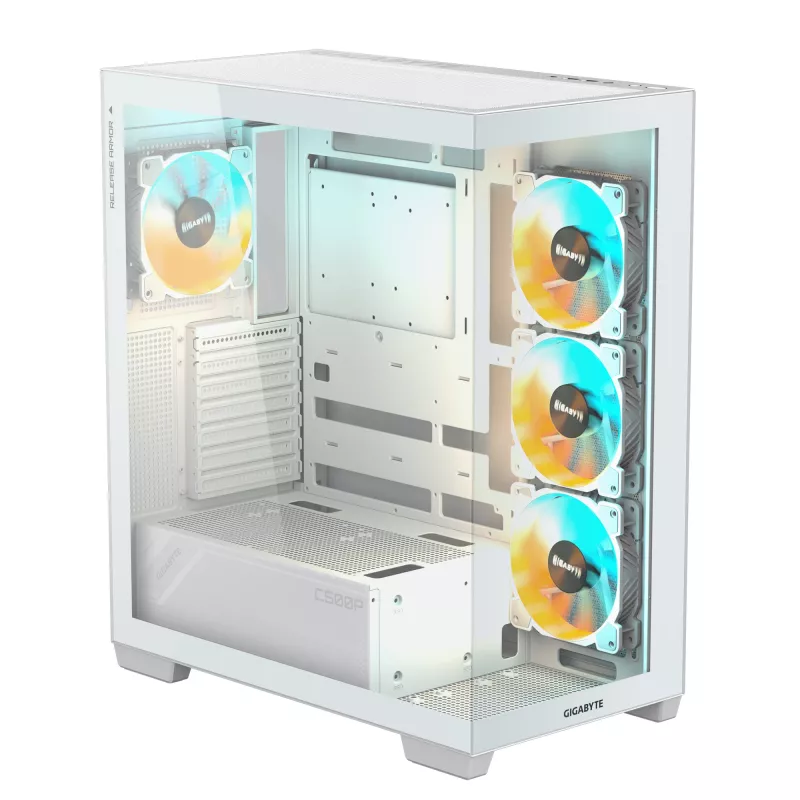 GIGABYTE C500 PANORAMIC STEALTH -miditornikotelo valkoinen