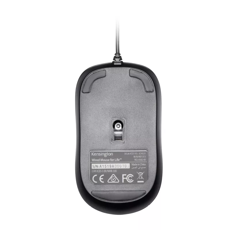 Kensington Wired ValuMouse, molempikätinen, optinen, USB Type-A, 1000 DPI, musta