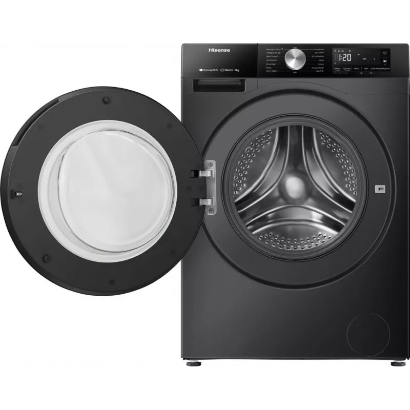 Hisense WF3S8043BB3 pyykinpesukone edestä täytettävä 8 kg 1400 kierr./min musta