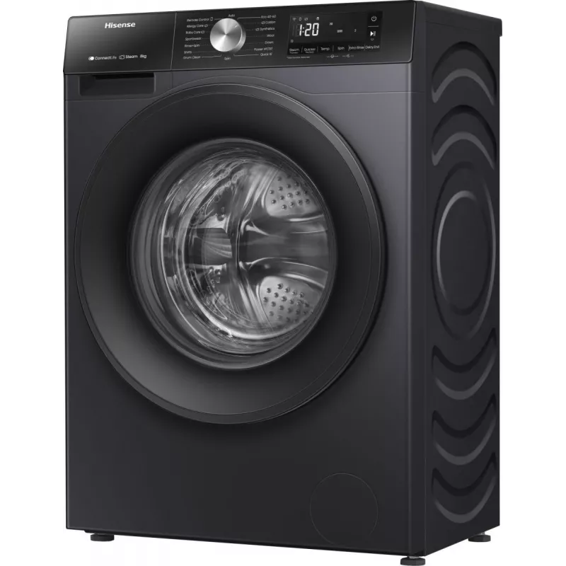 Hisense WF3S8043BB3 pyykinpesukone edestä täytettävä 8 kg 1400 kierr./min musta
