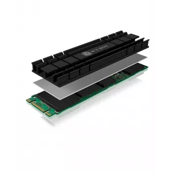 ICY BOX IB-M2HS-701 M.2 NVMe SSD-jäähdytyssiili/jäähdytin musta 1 kpl