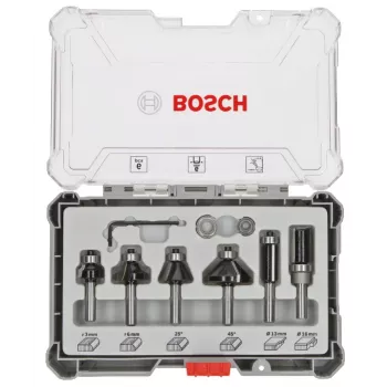 Bosch jyrsinteräsarja, 6 kpl, 6 mm varsi