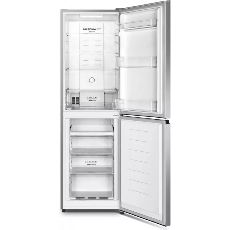 Gorenje NRK418DCS4 vapaasti seisova jääkaappipakastin, 256 l (171 l + 85 l), energialuokka D, 182,4 cm, hopea
