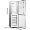 Gorenje NRK418DCS4 vapaasti seisova jääkaappipakastin, 256 l (171 l + 85 l), energialuokka D, 182,4 cm, hopea