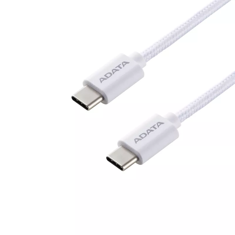 USB-C–USB-C-kaapeli ADATA CACC-200PN-WH, USB 2.0, 2 m, valkoinen