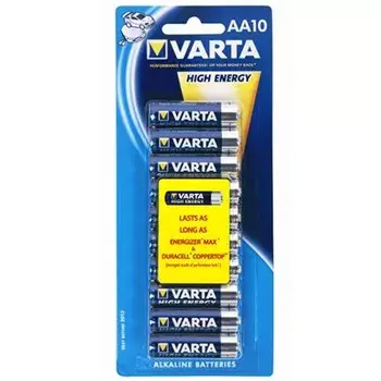 Kertakäyttöparisto Varta High Energy AA 10 kpl:n pakkaus