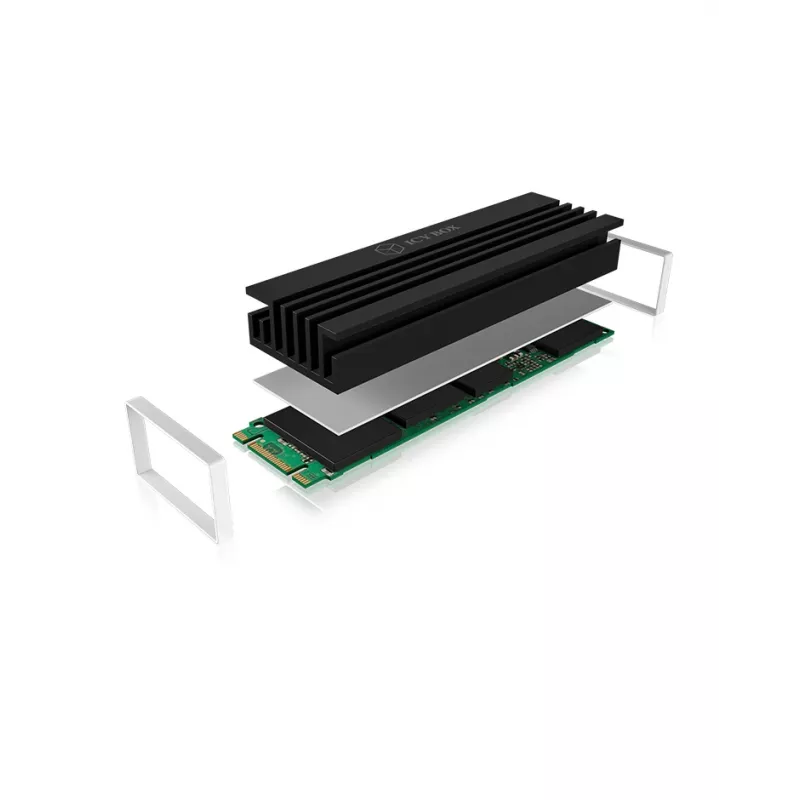 ICY BOX IB-M2HS-70 SSD-jäähdytyssiili/jäähdytin musta 1 kpl