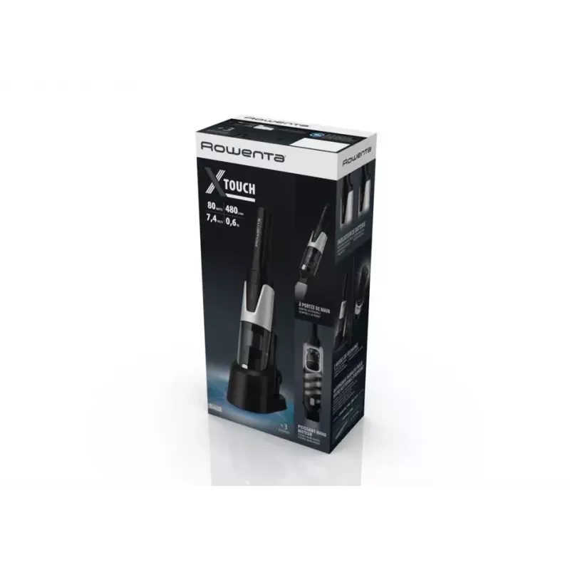 Rowenta X-Touch AC9736 -käsipölynimuri harmaa, valkoinen pussiton