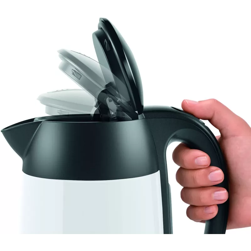 Bosch TWK3P421 sähköinen vedenkeitin 1,7 L 2400 W musta, valkoinen