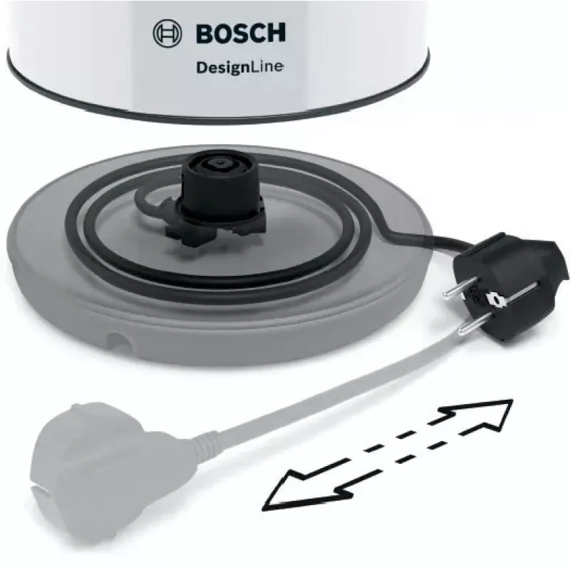 Bosch TWK3P421 sähköinen vedenkeitin 1,7 L 2400 W musta, valkoinen