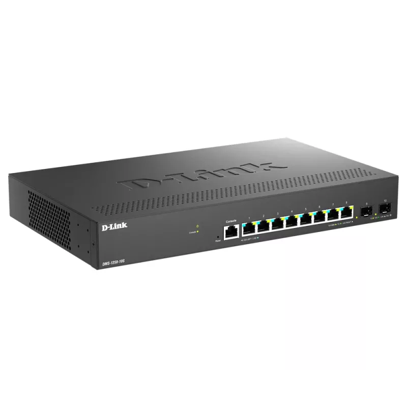 D-Link DMS-1250-10S/E verkkokytkin hallittava 2.5G Ethernet (100/1000/2500) musta