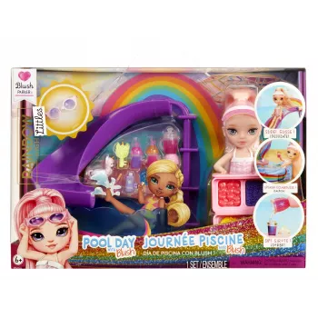 Rainbow High Little Pool Day with Blush Playset, muotinukke, tyttö, 4 vuosi/vuotta, 140 mm, monivärinen