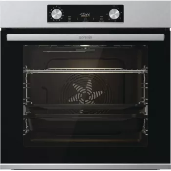Kalusteisiin asennettava sähköuuni Gorenje BIGSPACE 77 L 3500 W — valkoinen, kosketus- ja kiertosäätimet, halogeenilamppu