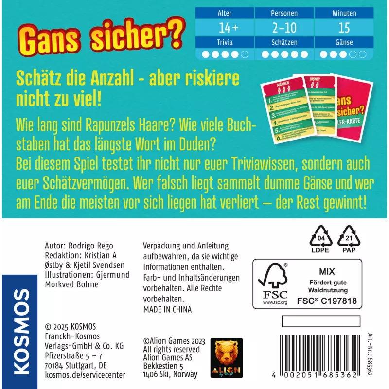 Kosmos 47856223 lautapeli-/korttipeli 15 min arvauspeli