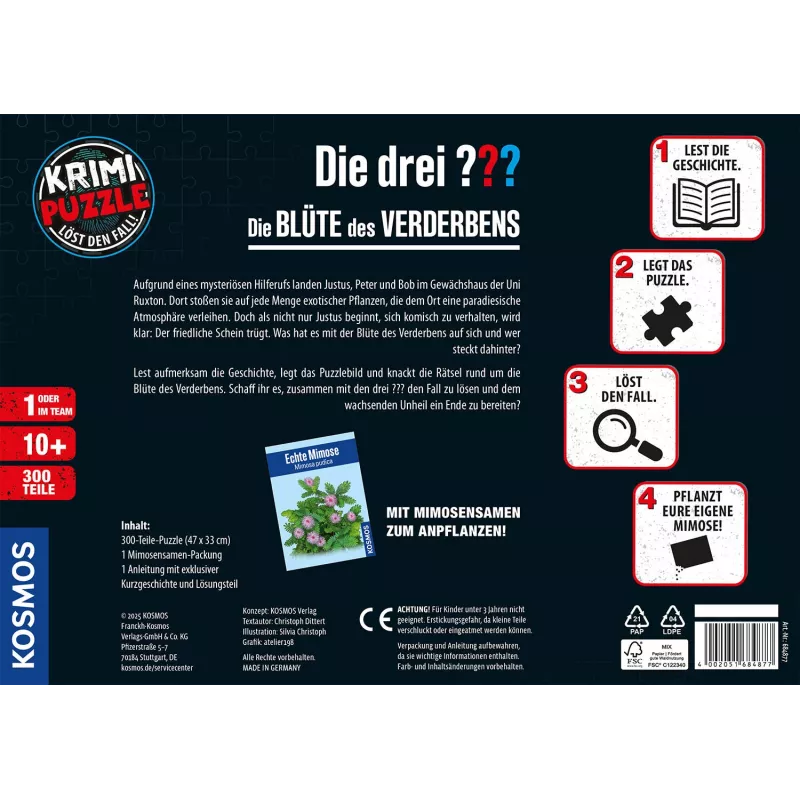 Kosmos 684877 rikospalapeli Die drei ??? - Die Blüte des Verderbens, 300 palaa, ikäraja 10+