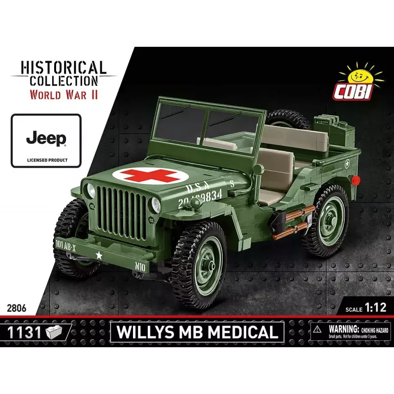 Cobi COBI-2806 Willys MB Medical rakennussarja, 1131 kpl, Historical Collection -sarja, muovi, 10+