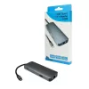 USB-C-moniporttikeskitin INTER-TECH H-428 — USB 3.2 Gen 1 Type-C isäntä, HDMI, USB-A, SD/MicroSD, gigabit Ethernet, 5000 Mbit/s