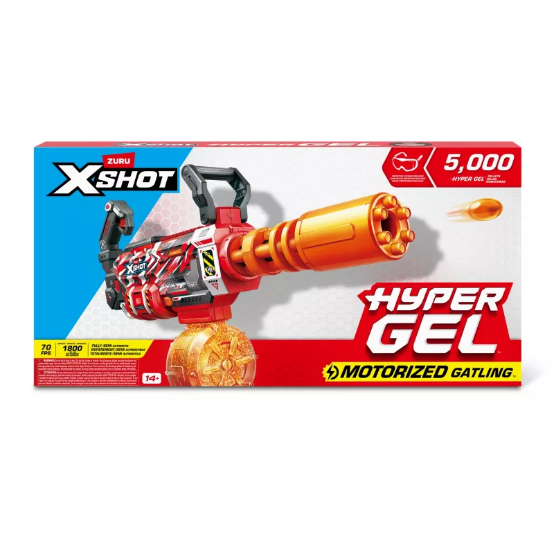 Gel Blaster Zuru XSHOT Hyper Gel Gatling Blaster – moottorikäyttöinen leikkausblasteri, pyörivä piippu