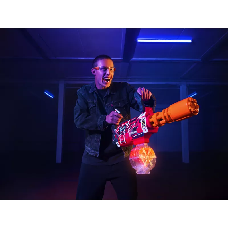 Gel Blaster Zuru XSHOT Hyper Gel Gatling Blaster – moottorikäyttöinen leikkausblasteri, pyörivä piippu