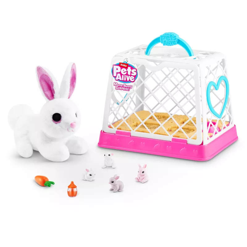 Pehmolelu Zuru Mama Bunny & Baby Surprise, interaktiivinen pehmopari, lajiteltu