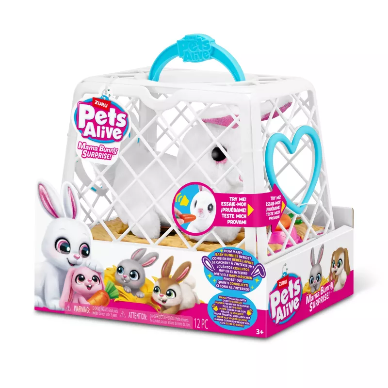 Pehmolelu Zuru Mama Bunny & Baby Surprise, interaktiivinen pehmopari, lajiteltu